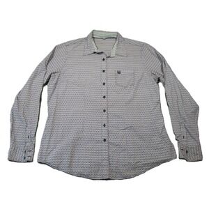 Cinch ArenaFlex Western Shirt Women 2XL Blue Geometric Long Sleeve Rodeo Cowgirl